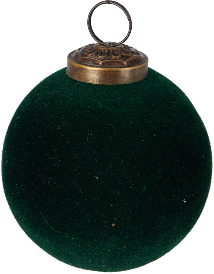 Sfere Natale in Vetro Floccate – Rosso e Verde