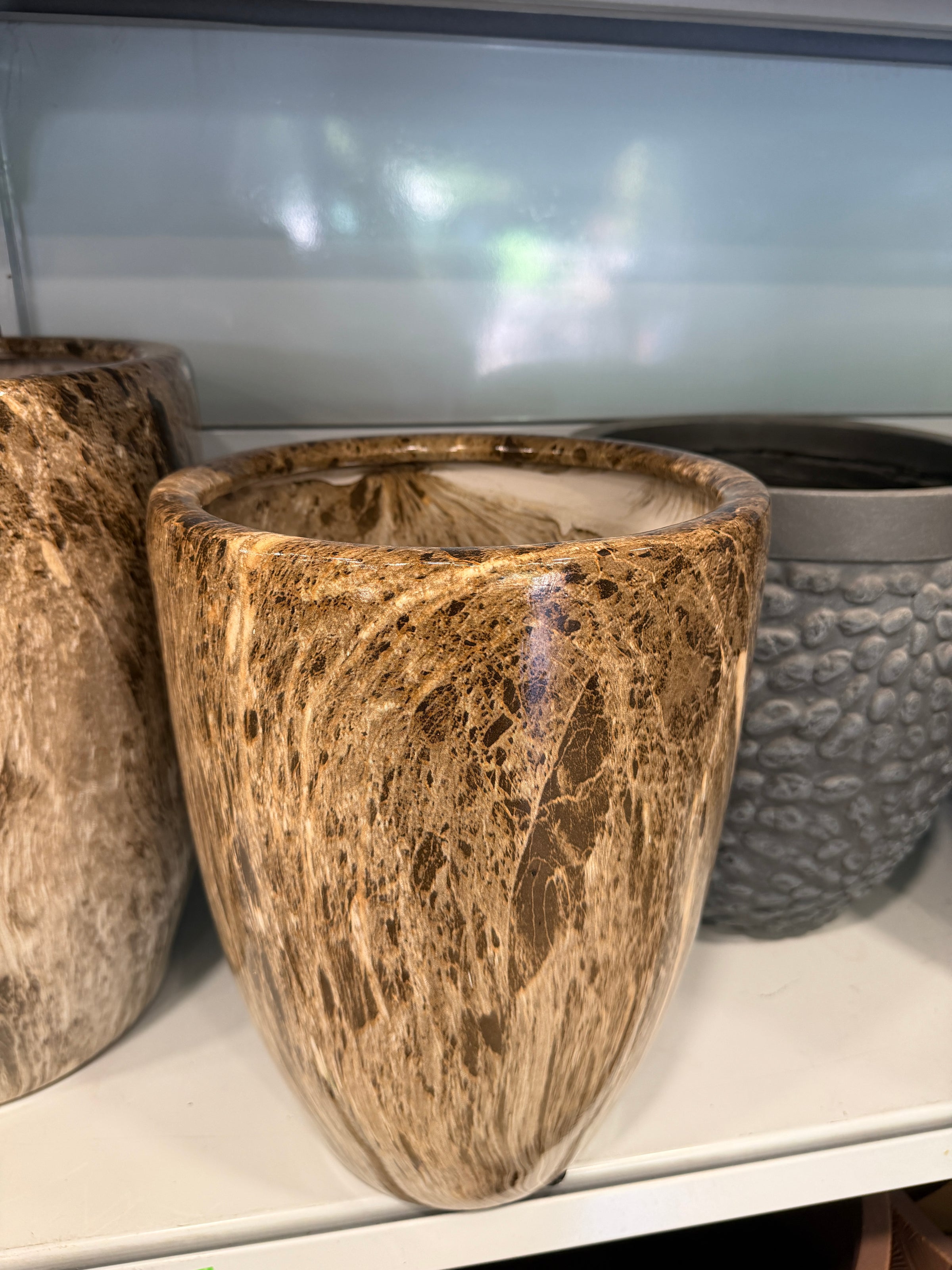 Vaso in Ceramica Marrone Emperor Egg High S – Diametro 26 cm Altezza 35 cm