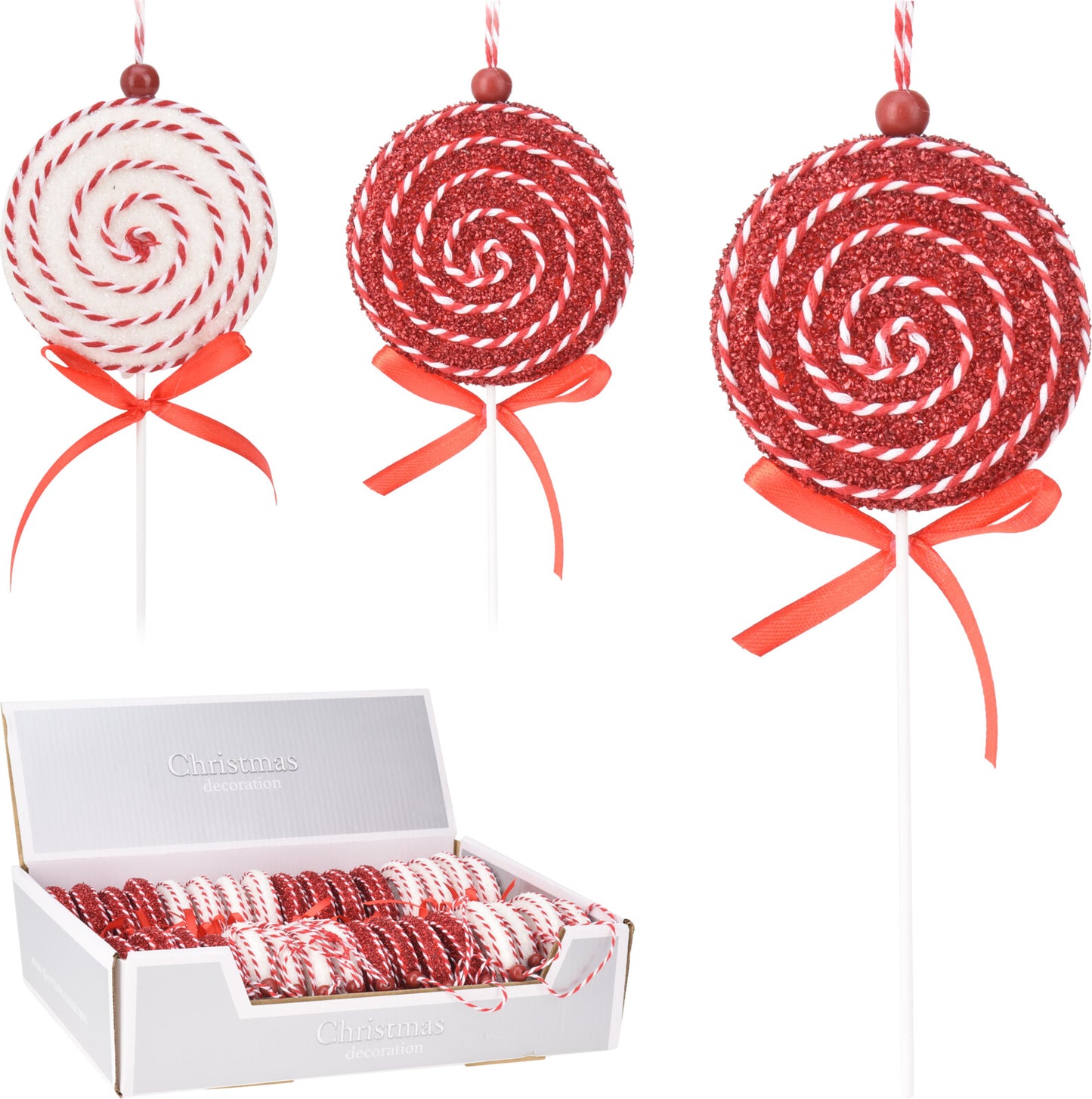 Pendente Lollipop Natalizio – 20 cm (2 Assortiti)