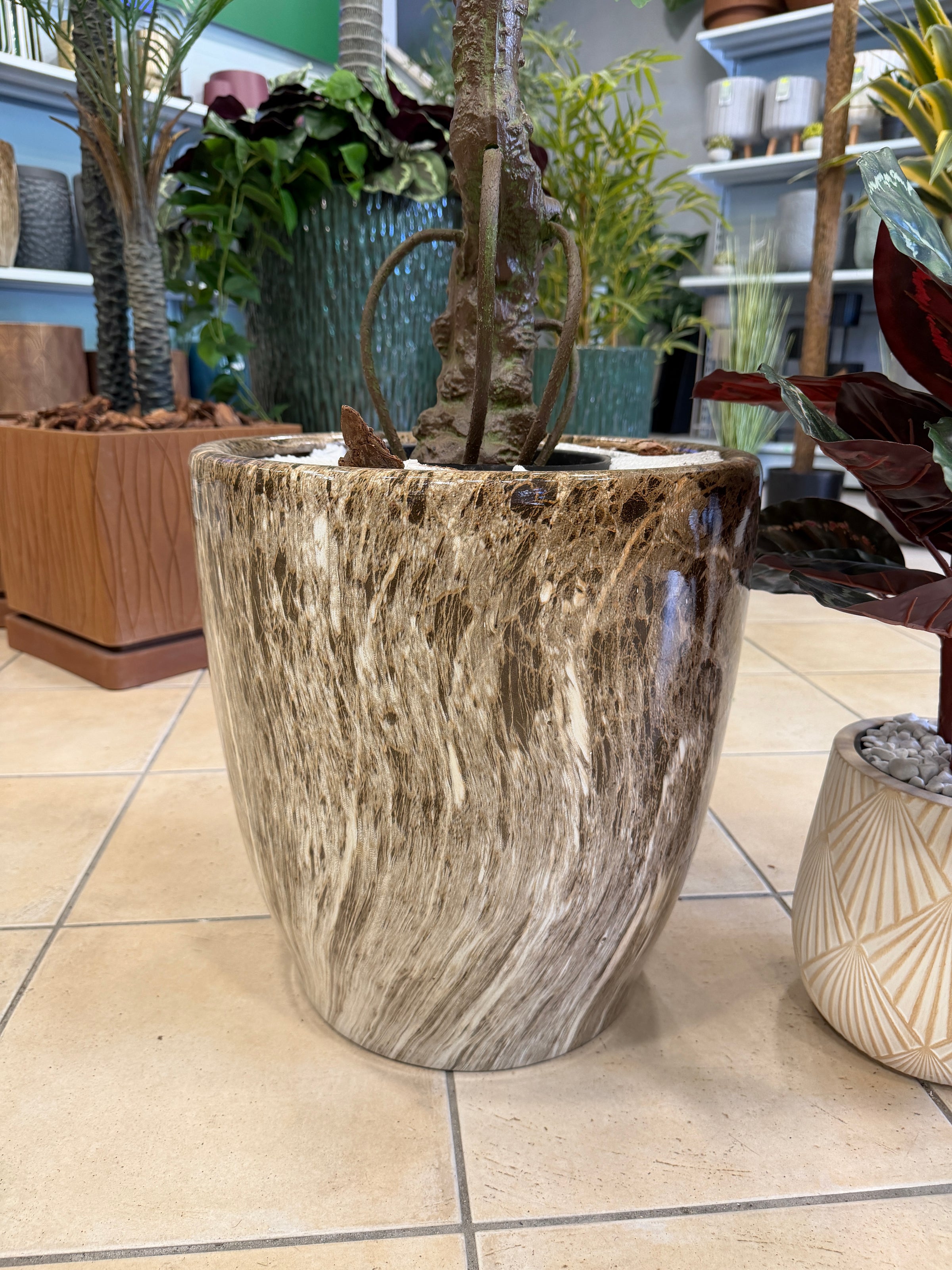 Vaso in Ceramica Marrone Emperor Egg High L – Diametro 39 cm Altezza 42 cm