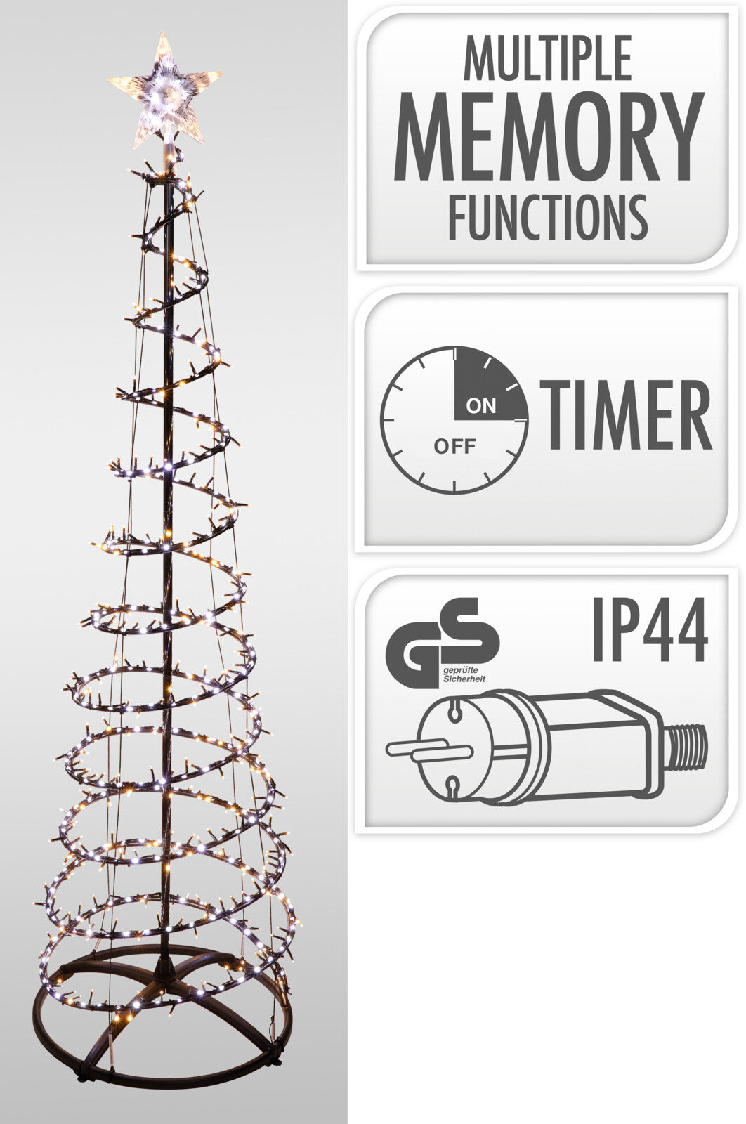 Albero Luminoso 210 cm con 756 LED Bianco Caldo Effetto Cascata