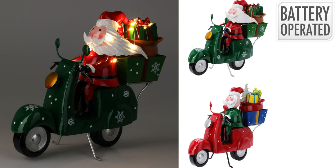 Babbo Natale Moto LED 25CM 2 assortiti