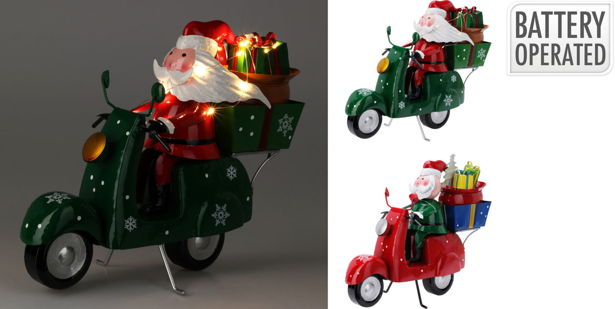 Babbo Natale Moto LED 25CM 2 assortiti