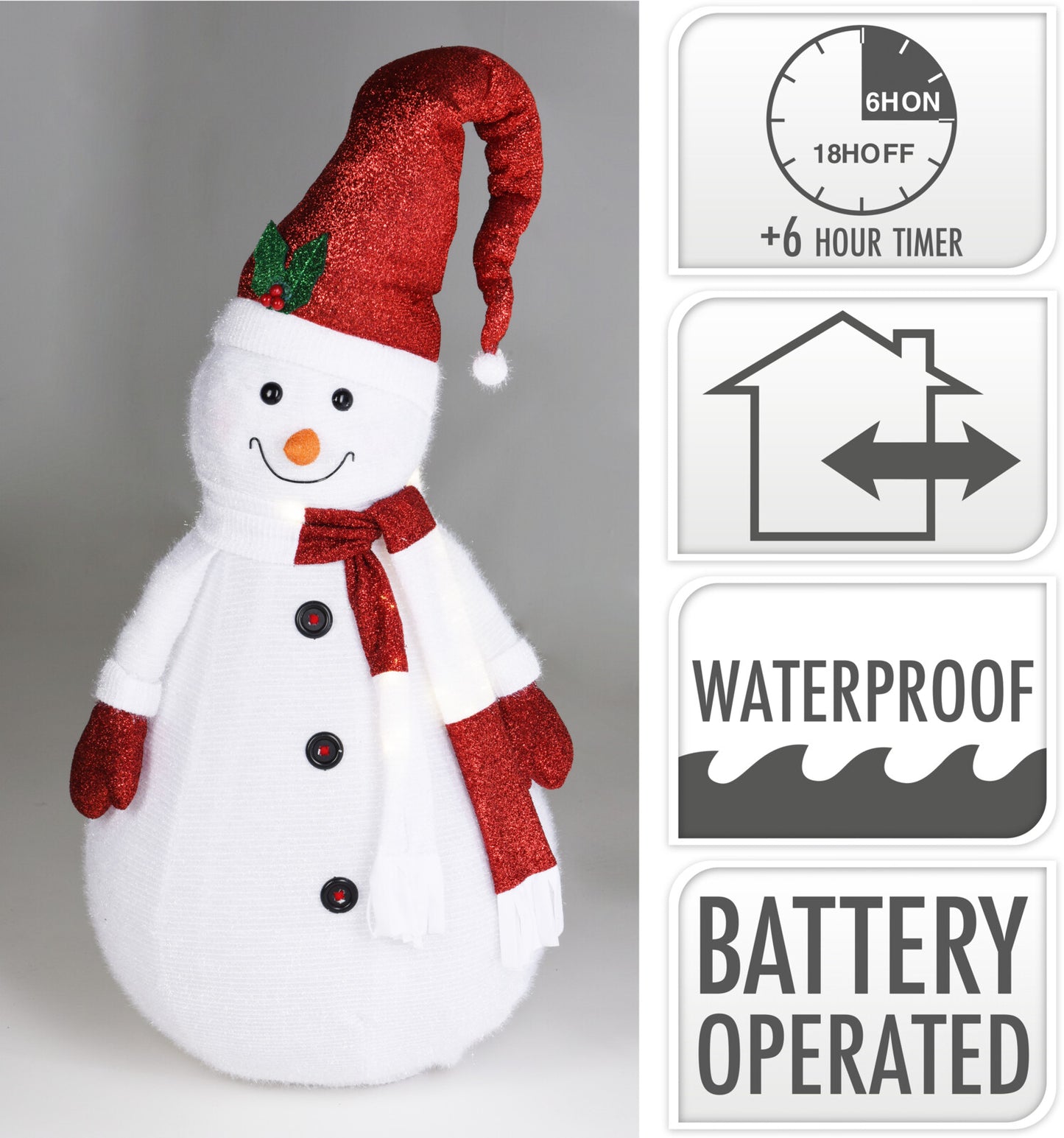 Pupazzo di Neve 60×140 cm con 20 LED (cod. ASK002110)