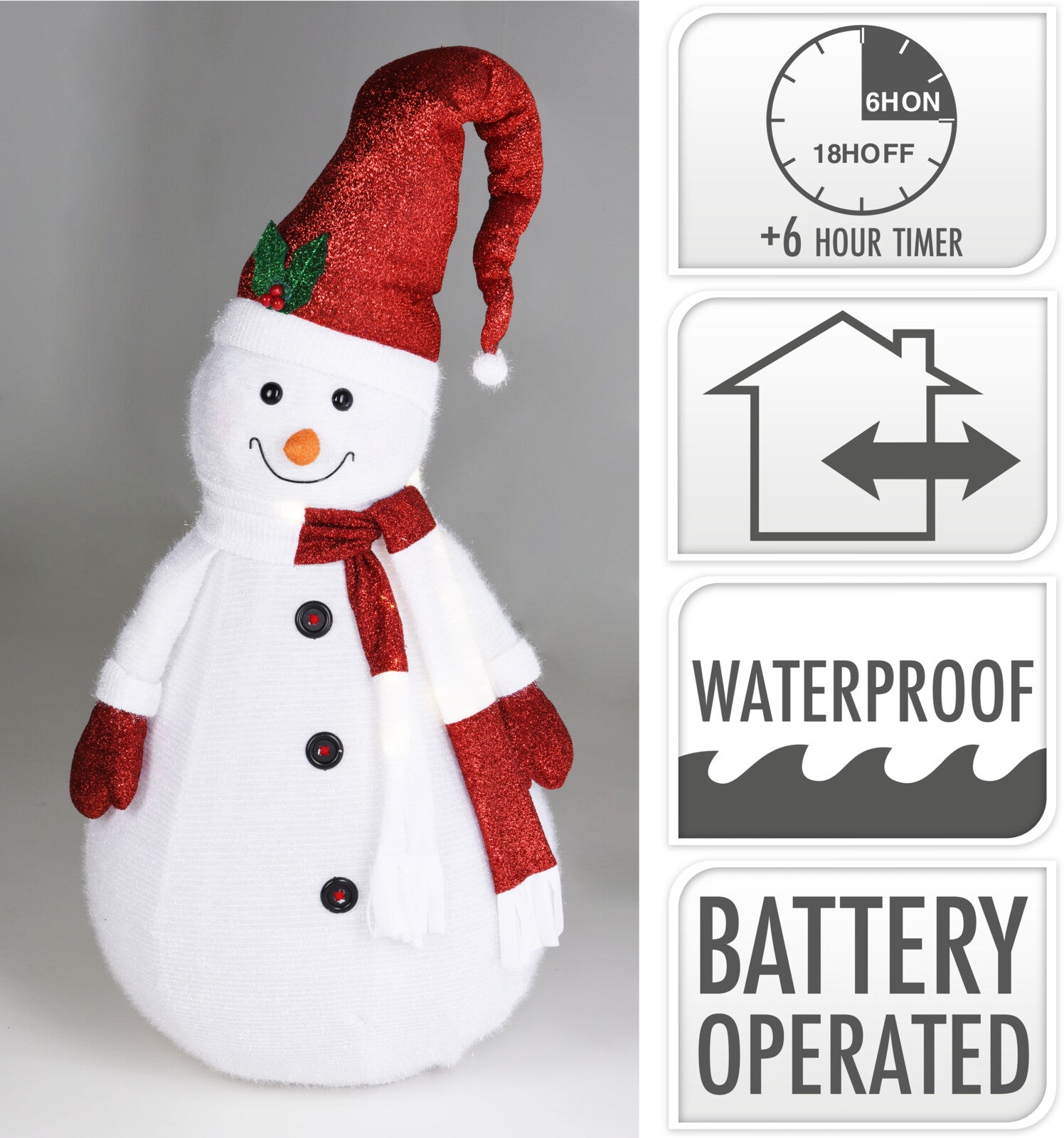Pupazzo di Neve 60×140 cm con 20 LED (cod. ASK002110)