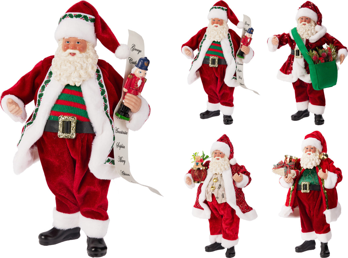 Babbo Natale Tessuto 30CM 4 assortiti