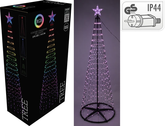 Albero di Natale LED RGB 370 Luci – H 210 cm (cod. AX5380210)