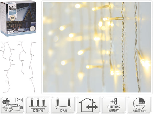 Cascata 360 LED Bianco Caldo con Giochi di Luce (cod. AX8451660)
