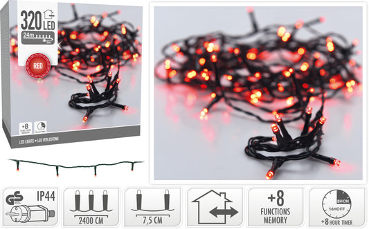 Catena Luminosa 320 LED Rosso con Giochi di Luce (cod. AX8454350)