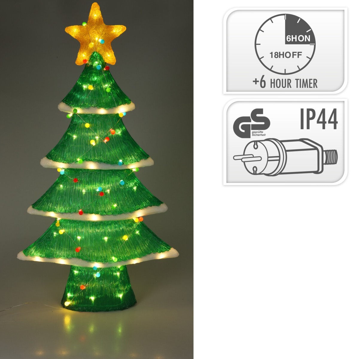 Albero Acrilico con LED Bianco Caldo – H 120 cm con Timer (cod. AMC000140)