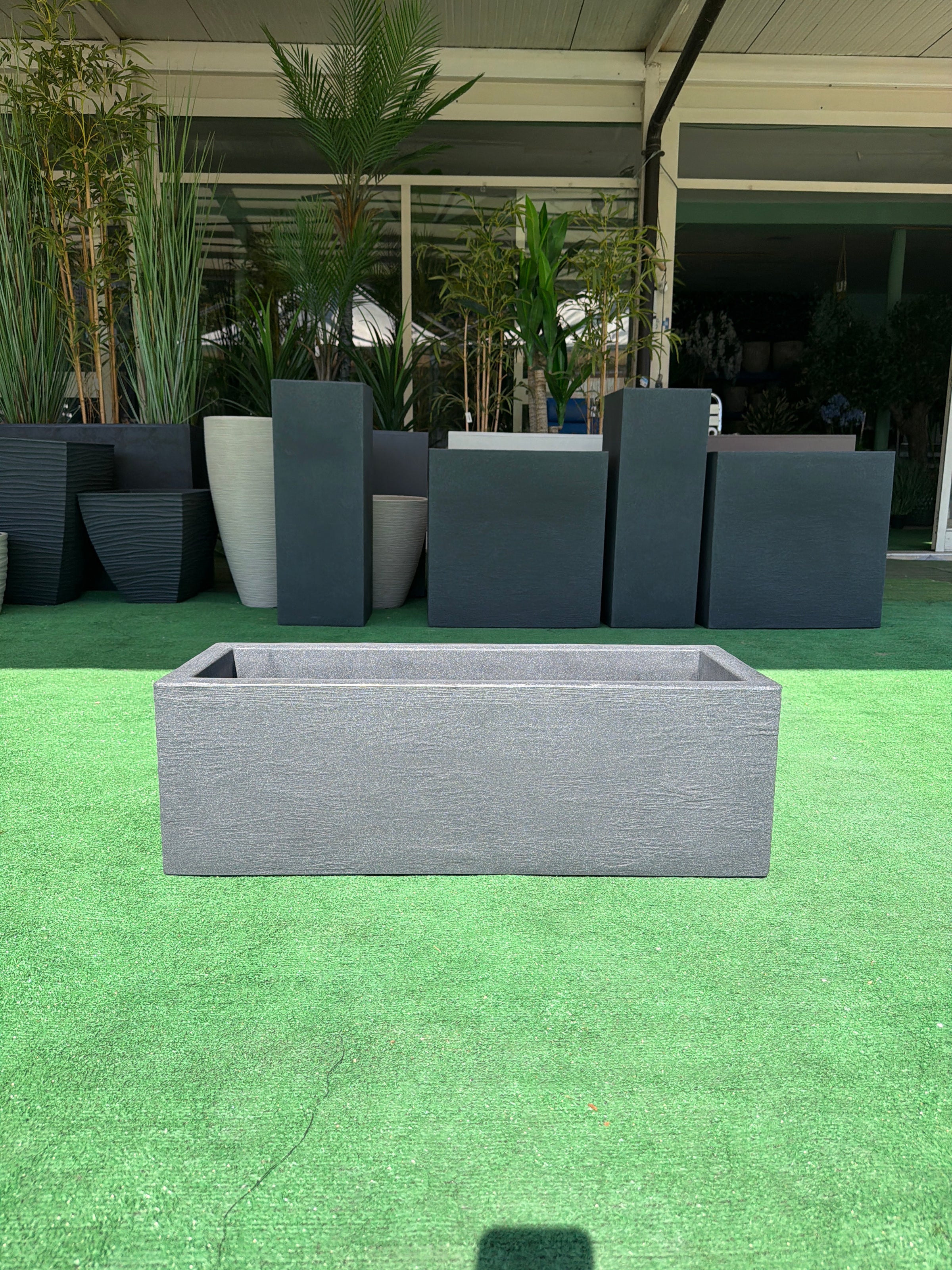 Vaso Rettangolare Antracite 80x30xH26 cm – Fioriera Design Moderno