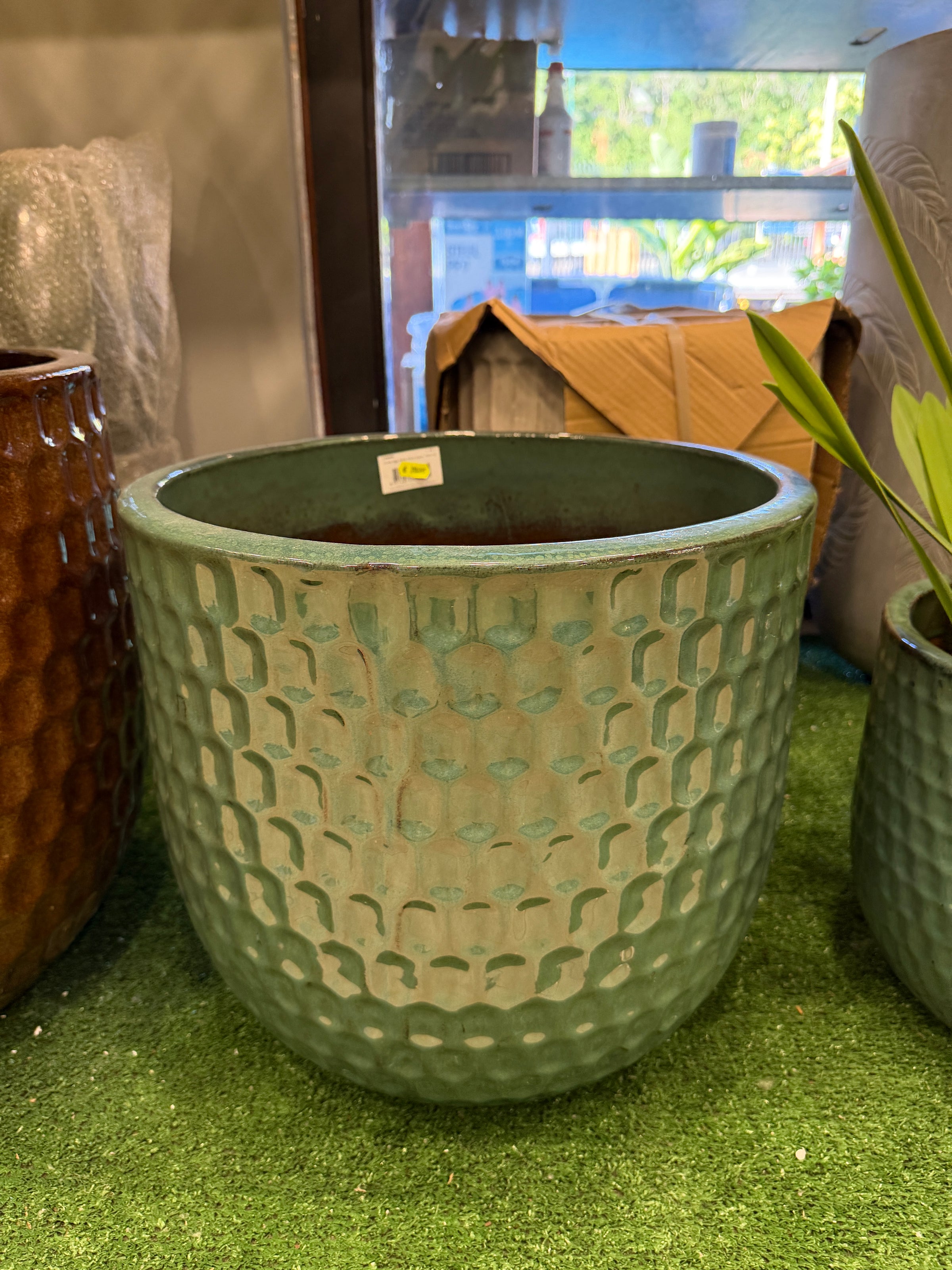 Vaso Noble Egg Facet Moss Green D40 H36 cm