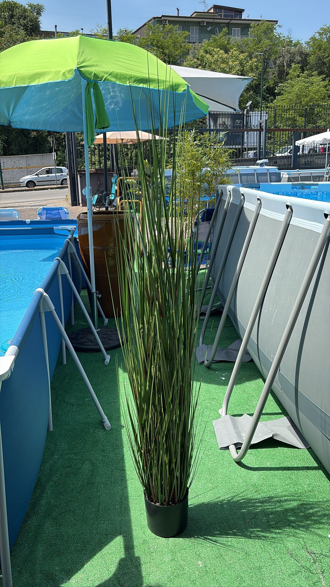 Erba Cipollina Artificiale 180 cm in Vaso - GREEN
