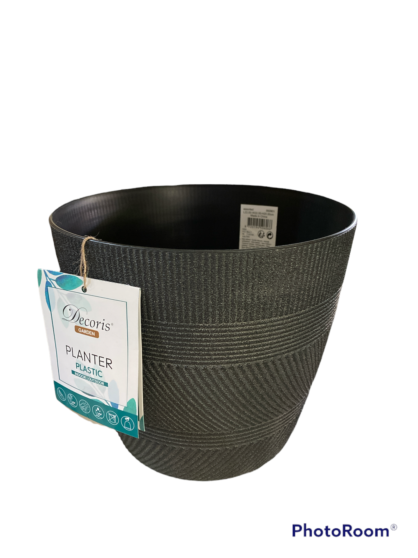 Vaso Design Tondo Antracite 22 cm Decoris – Moderno per Interno ed Esterno