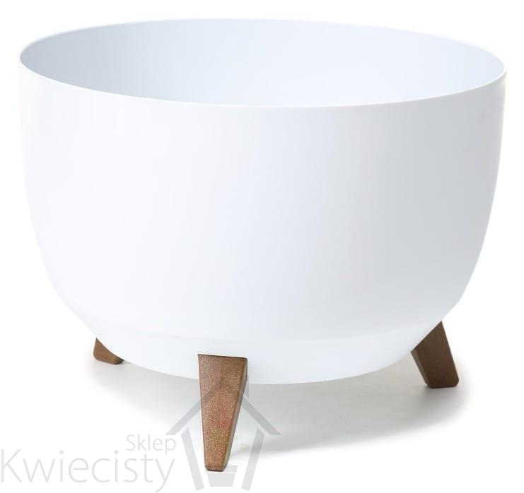 Vaso Design Tondo Bianco con Piedini 40 cm – Moderno per Interno ed Esterno