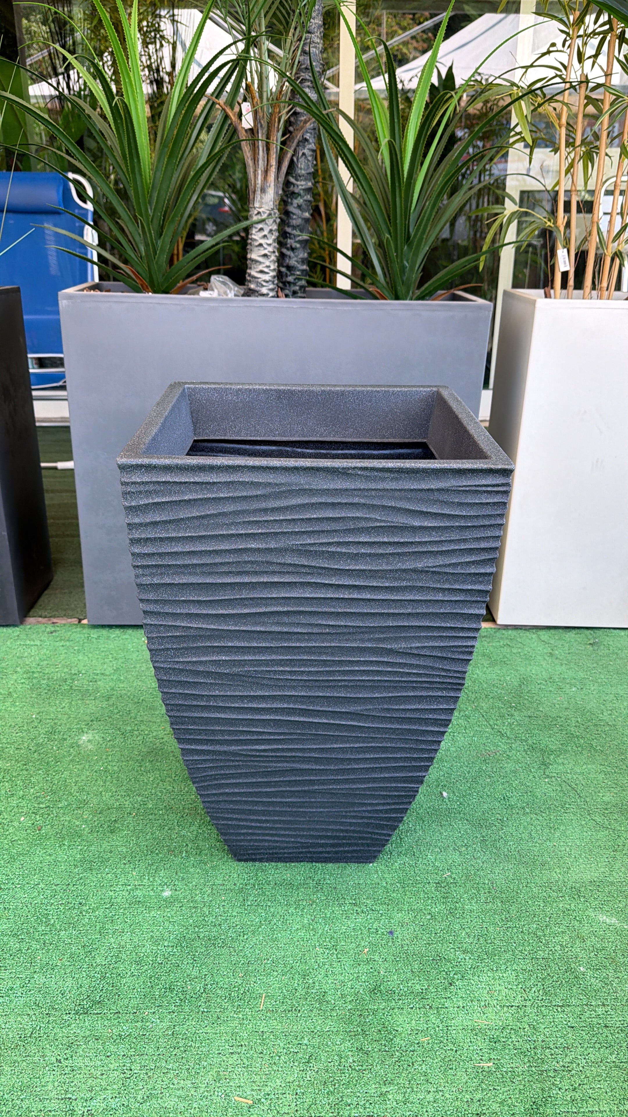 Vaso Sylt Antracite 40x40xH62 cm – Vaso Alto Quadrato Moderno