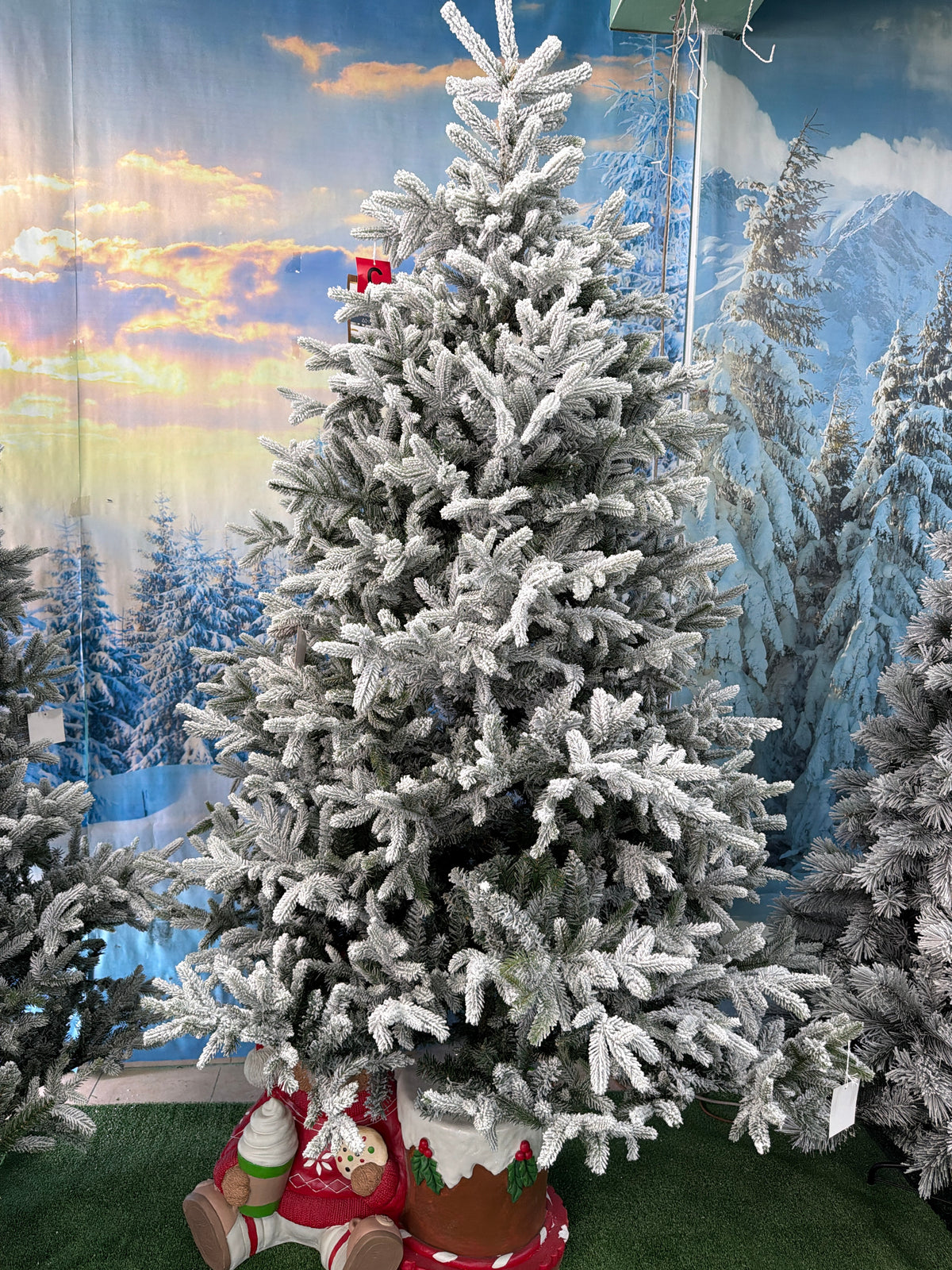 Albero di Natale Nordmann Fir Snowy 210 cm Ø150 cm – 3.566 Punte PE/PVC