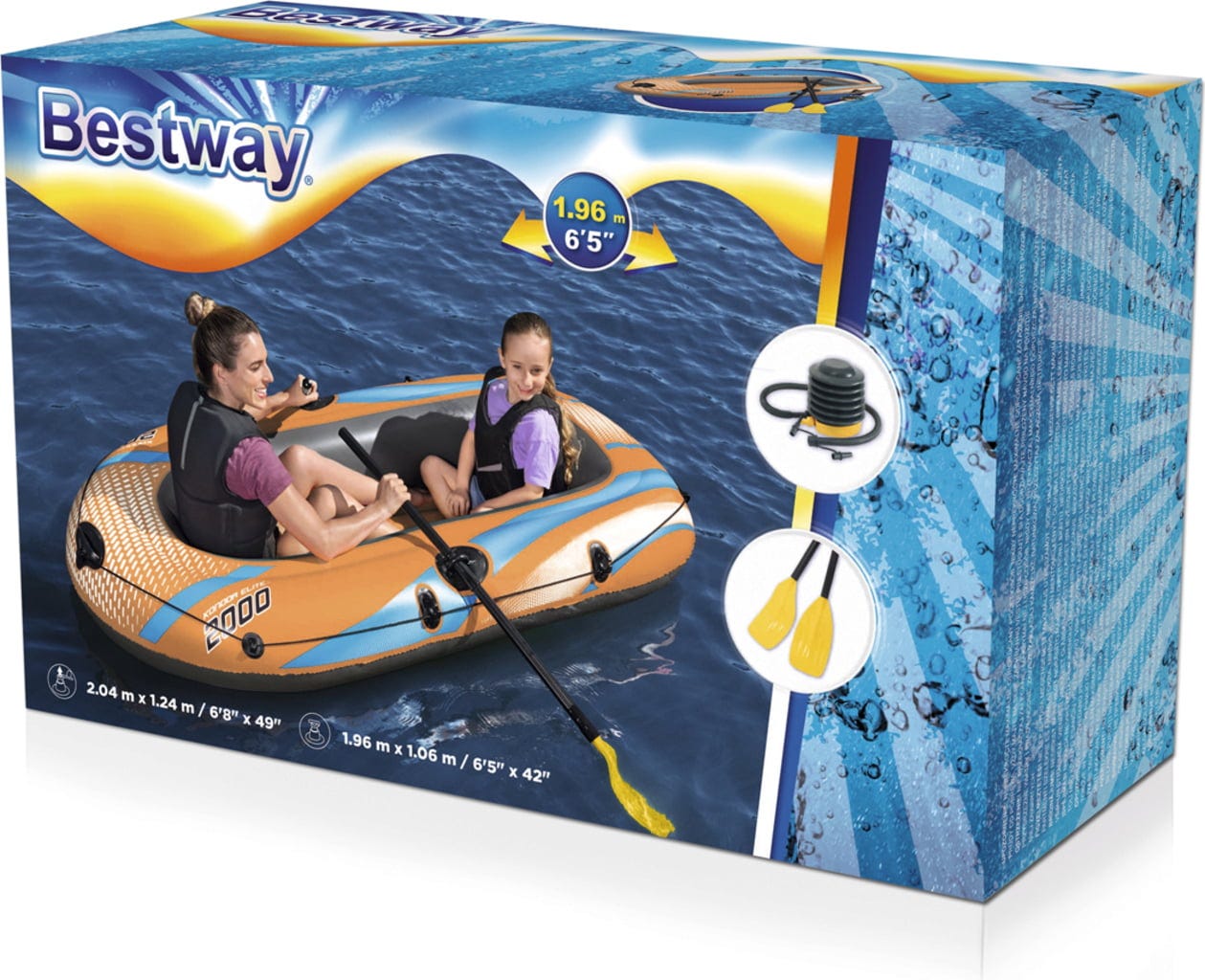 Canotto Gonfiabile Bestway Kondor Elite™ 2000 – 196 x 106 x 31 cm