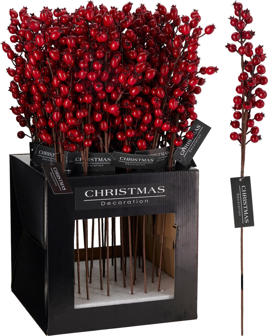 Ramo Natalizio Bacche 60CM Rosso 2 assortiti