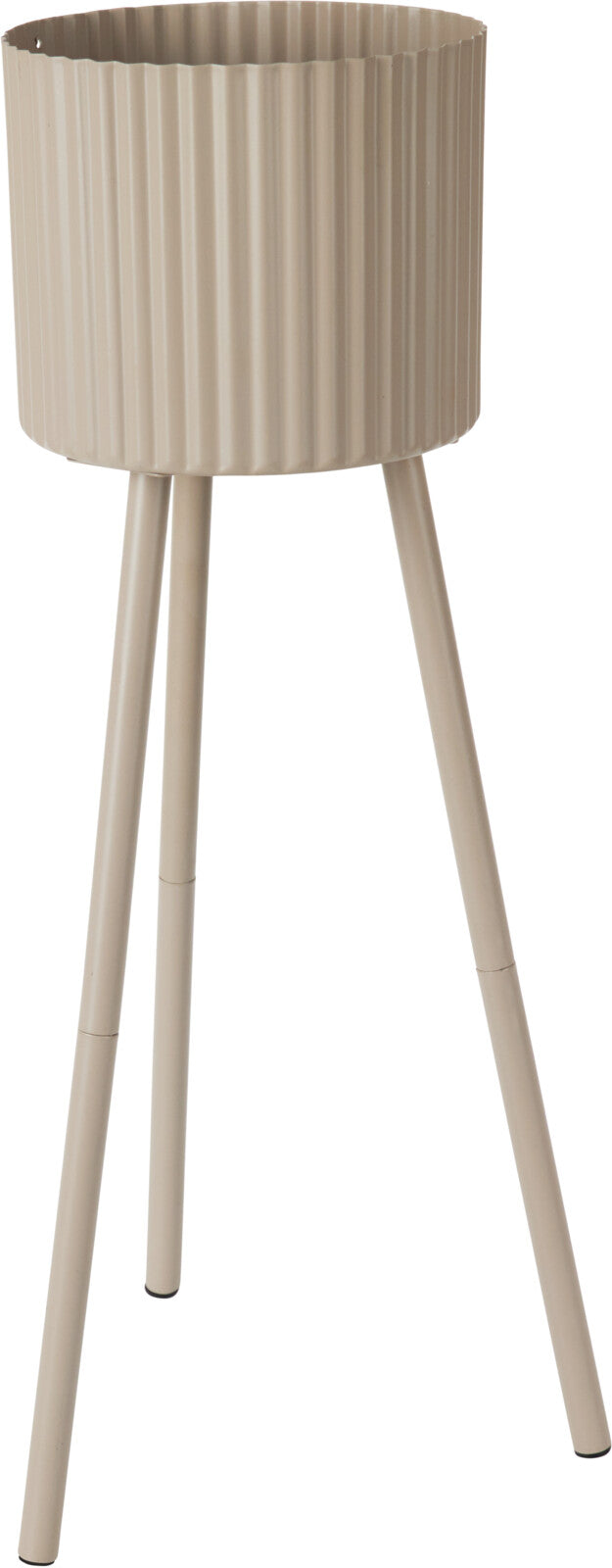 Set 2 Vasi in Metallo con Supporto – Bianco Avorio / Tortora