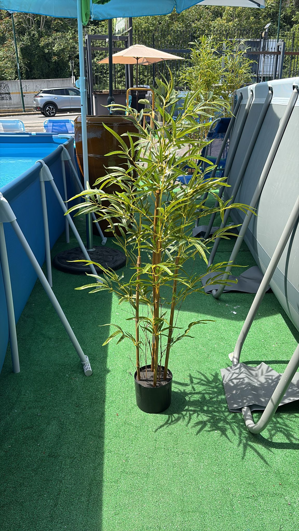 Pianta Bamboo Artificiale x5 Fusti con Vaso 120 cm