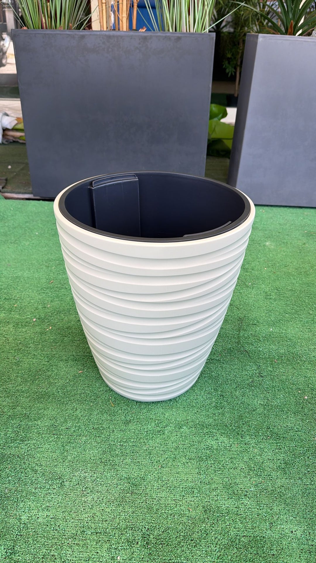 Vaso Beige con Caspò Ø36 x H42 cm