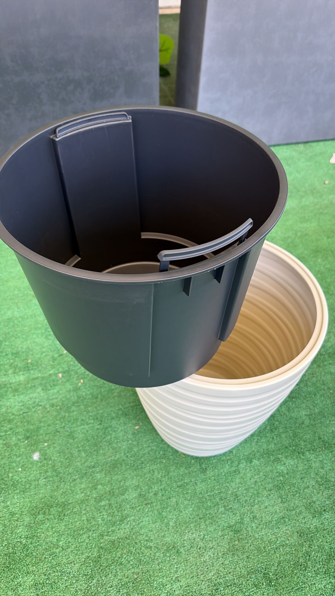 Vaso Beige con Caspò Ø36 x H42 cm