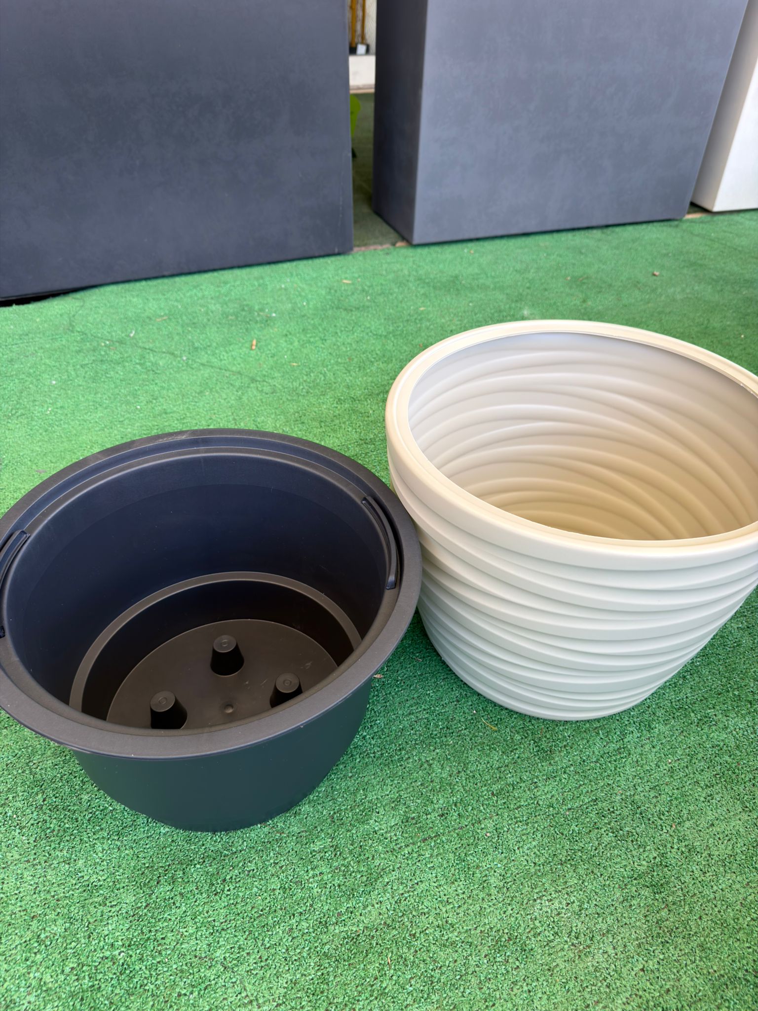 Vaso Beige con Caspò 37 x 28 cm