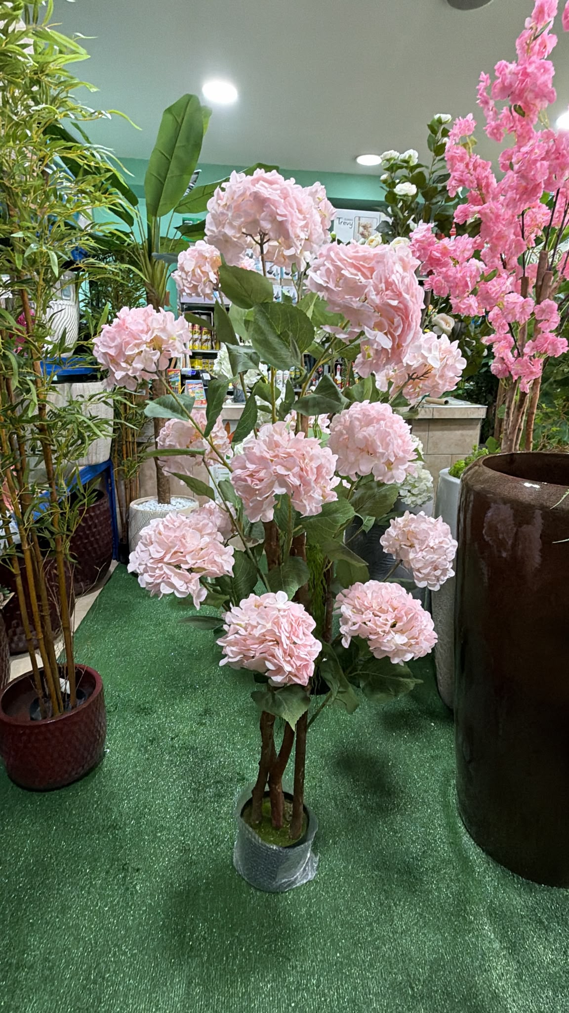 Ortensia Artificiale Rosa 150 cm con Tronchi Veri
