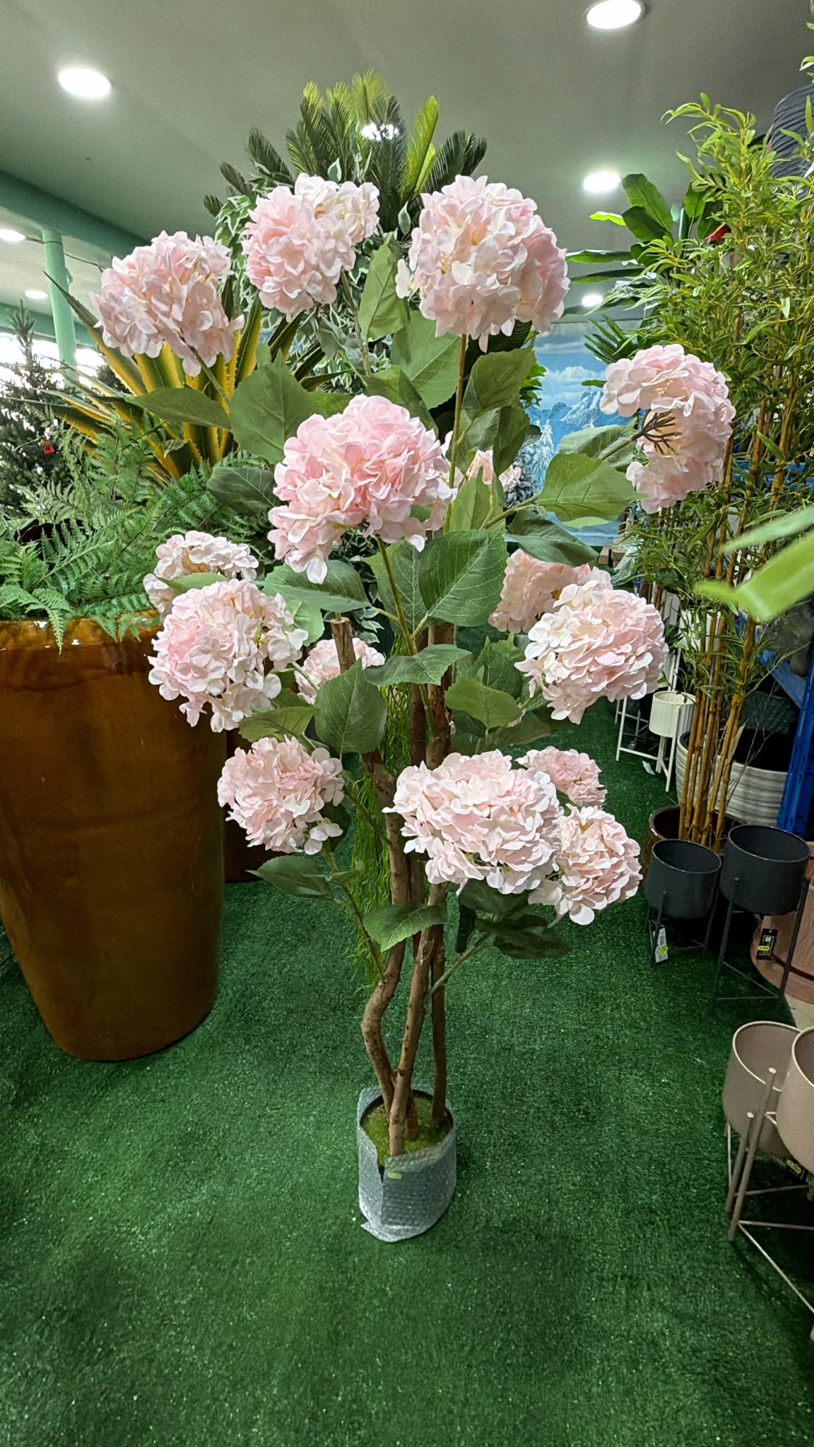 Ortensia Artificiale Rosa 150 cm con Tronchi Veri