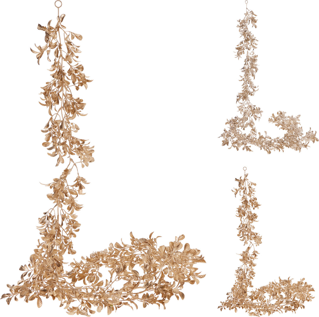 Ghirlanda Natalizia 175 cm Oro o Champagne, Colori Assortiti