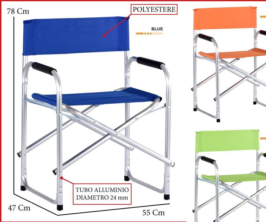 POLTRONA REGISTA ALLUMINIO CM47X55H78