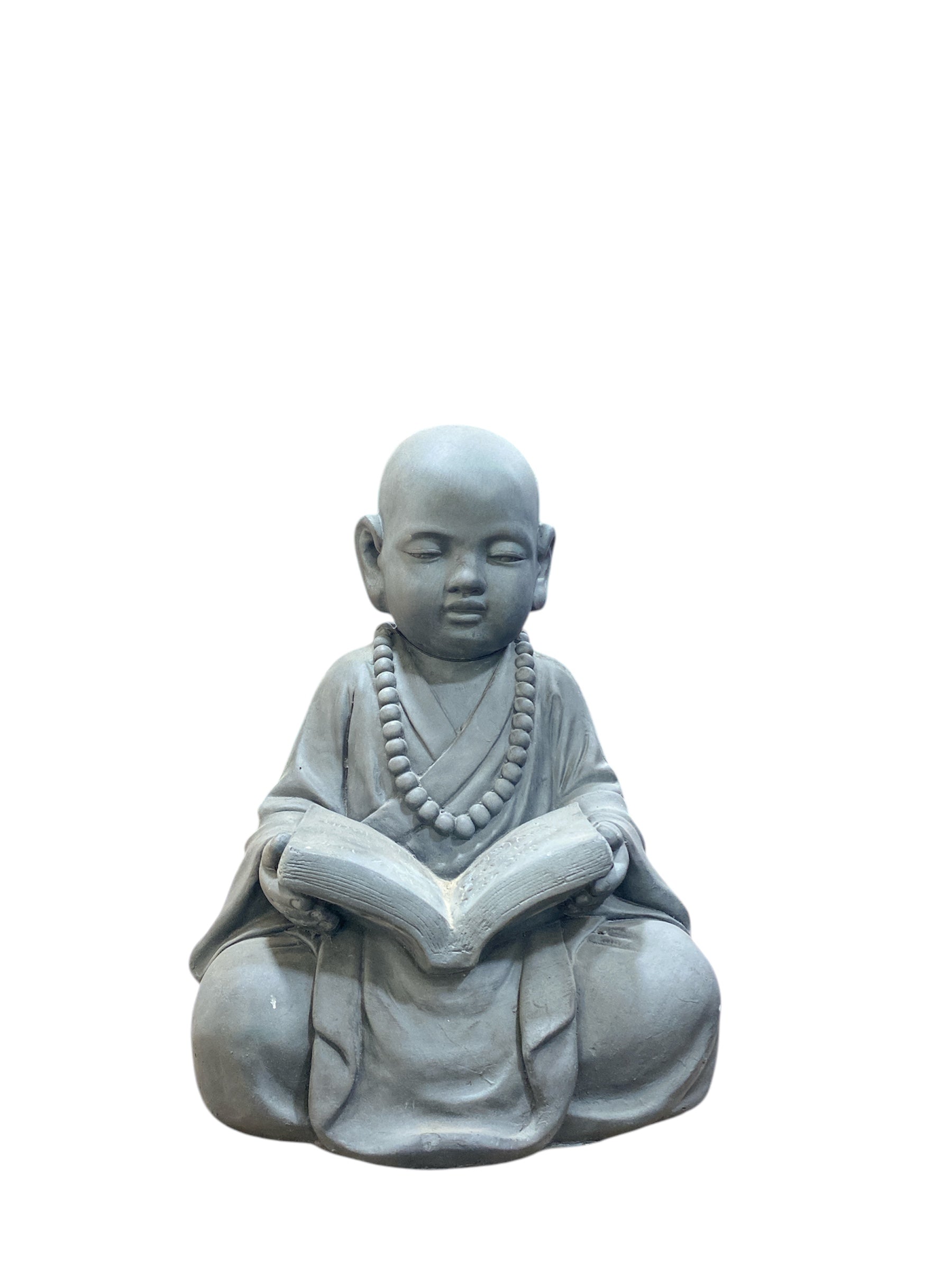 Statua Monaco Zen con Libro in Polimagnesio 46 cm
