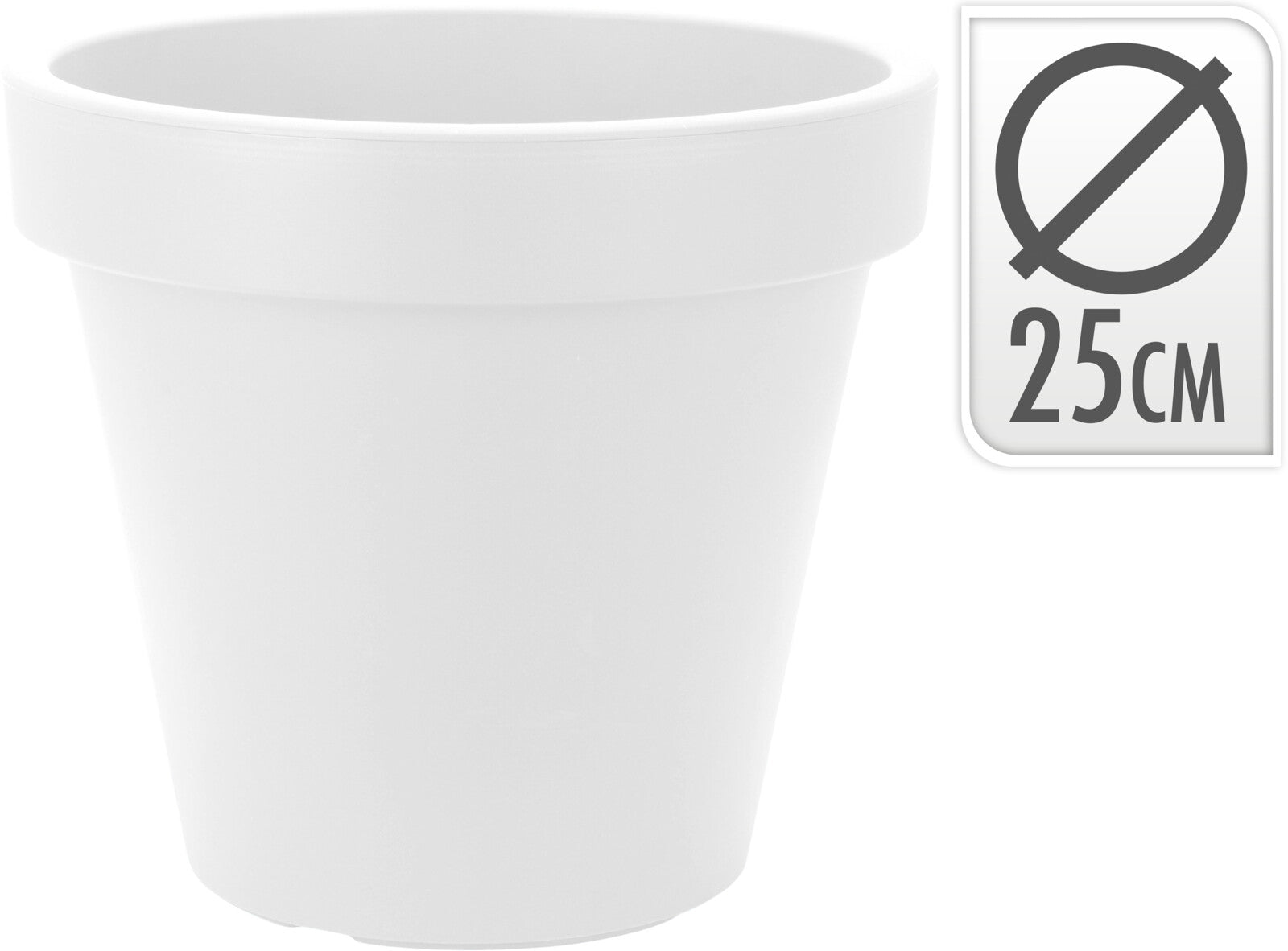 Vaso in PE – Ø 25 × 22 cm – Colore Bianco cod. Y54196810