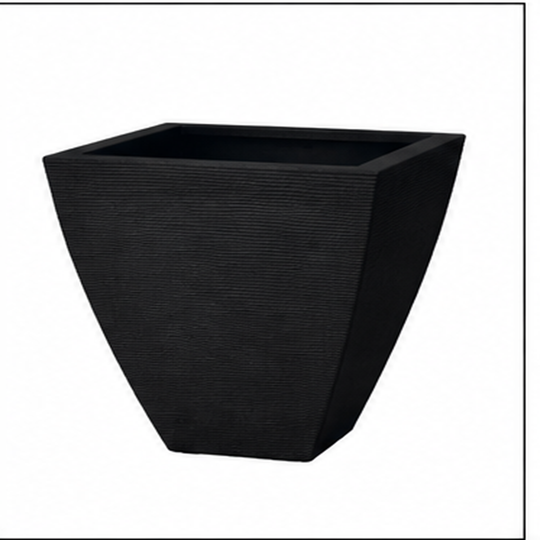 Vaso Sylt Antracite 40x40xH42 cm – Vaso Quadrato Moderno in Polietilene