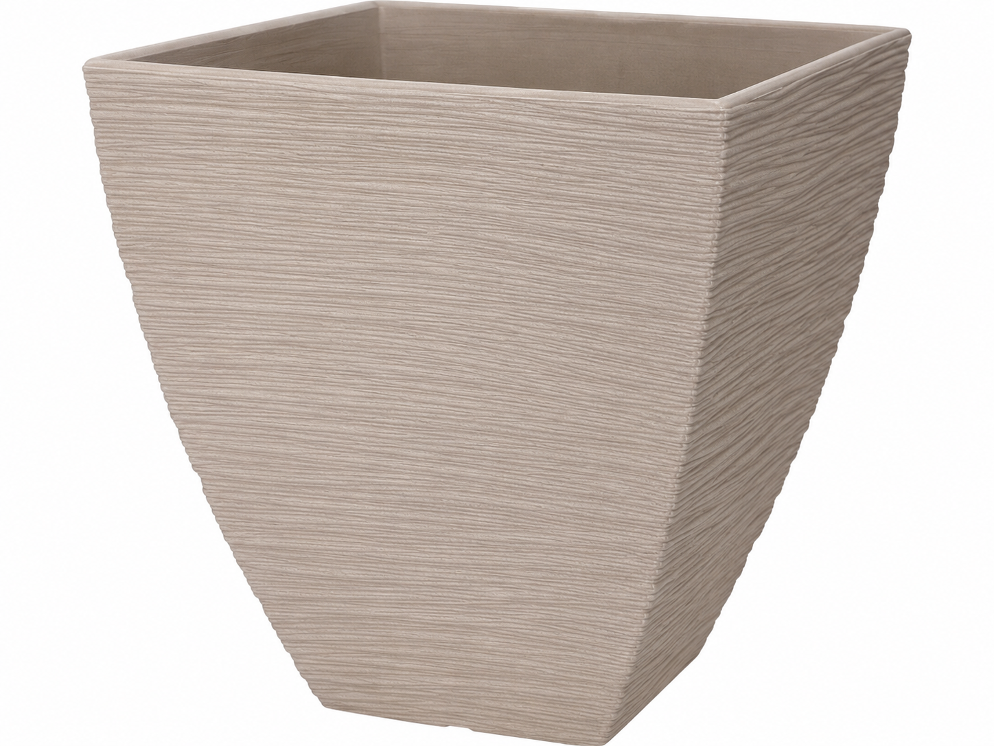 Vaso Sylt Sabbia 40x40xH42 cm – Vaso Quadrato Moderno in Polietilene