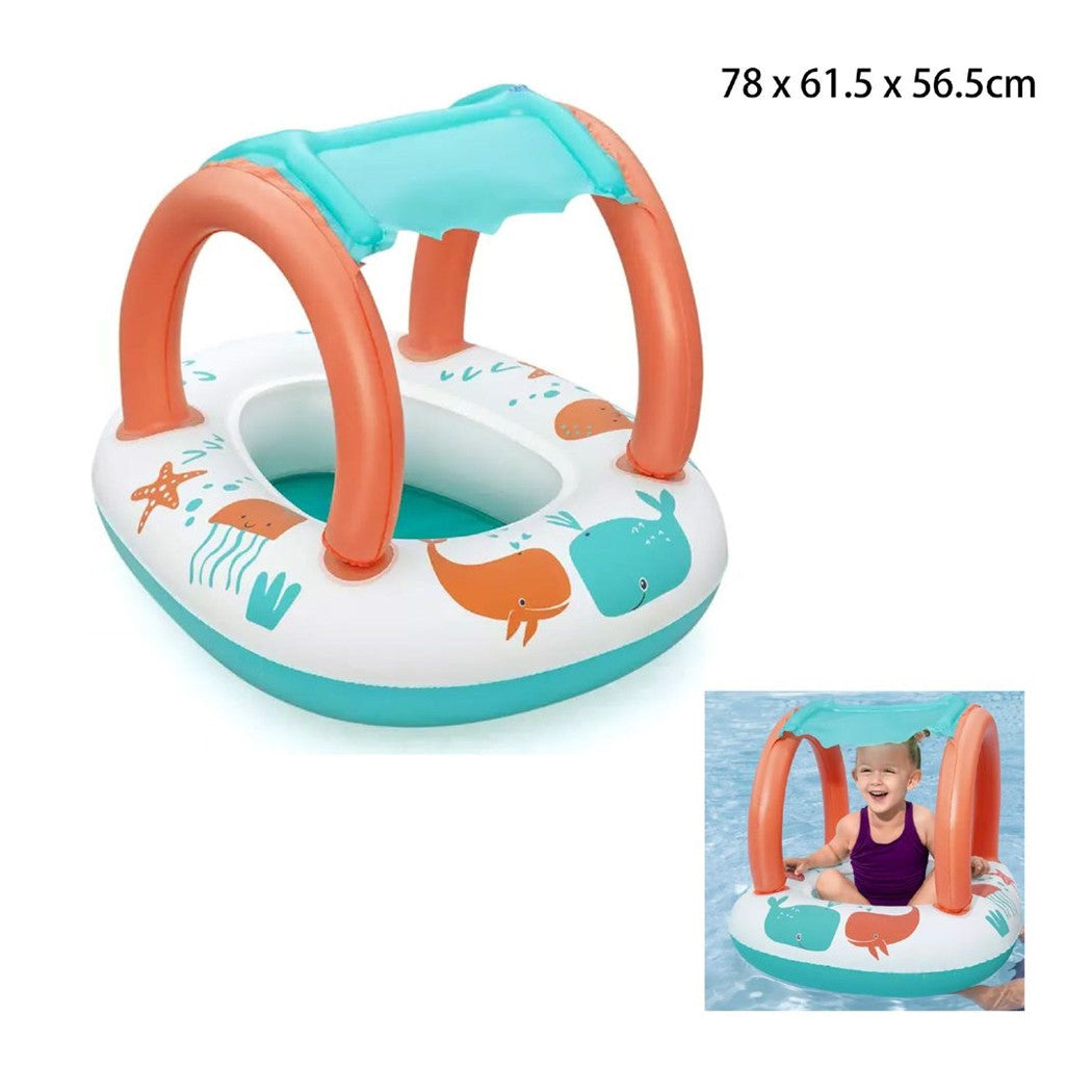 CANOTTINO GOMMONE COMFORT PLUSH PER BAMBINI TETTO PARASOLE DESIGN CREATURE MARINE 34203