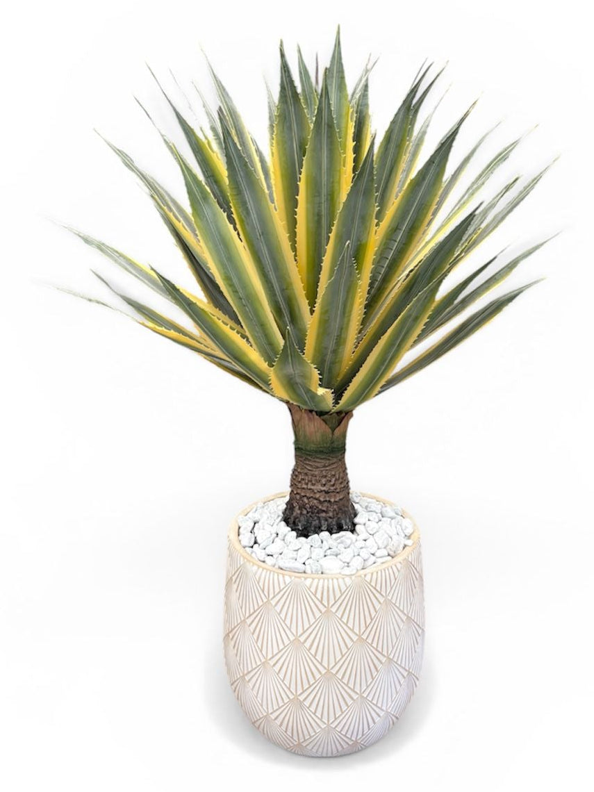 Agave Artificiale H120 cm in Vaso|Verde Chiaro