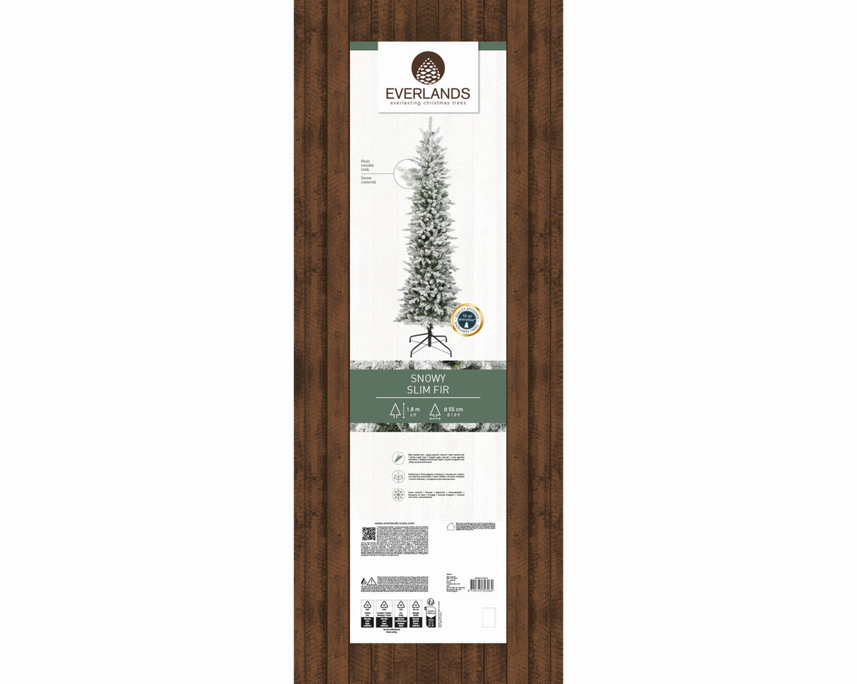 Albero di Natale Slim Fir innevato 180 cm - immagine 3