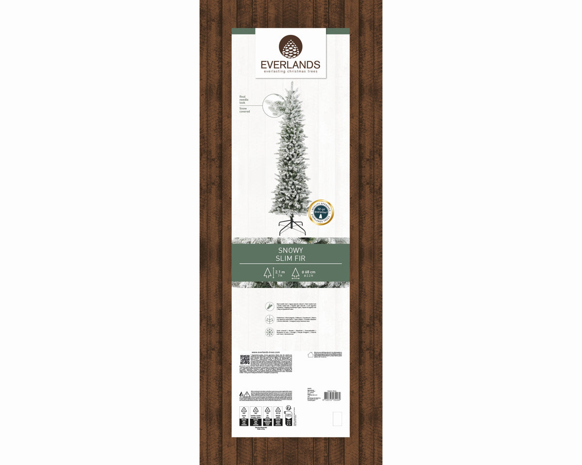 Albero di Natale Slim Fir innevato 210 cm - immagine 3