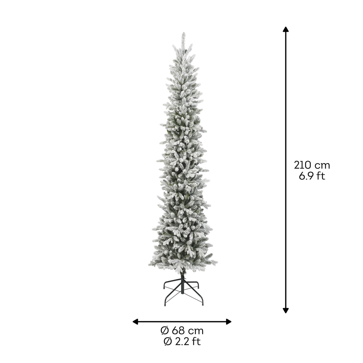 Albero di Natale Slim Fir innevato 210 cm - immagine 7