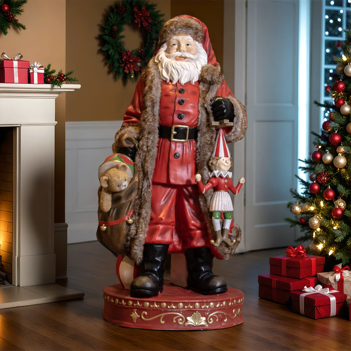 Babbo Natale tradizionale Gigante (H166 cm) Klaus e i regali (cod. 531070)