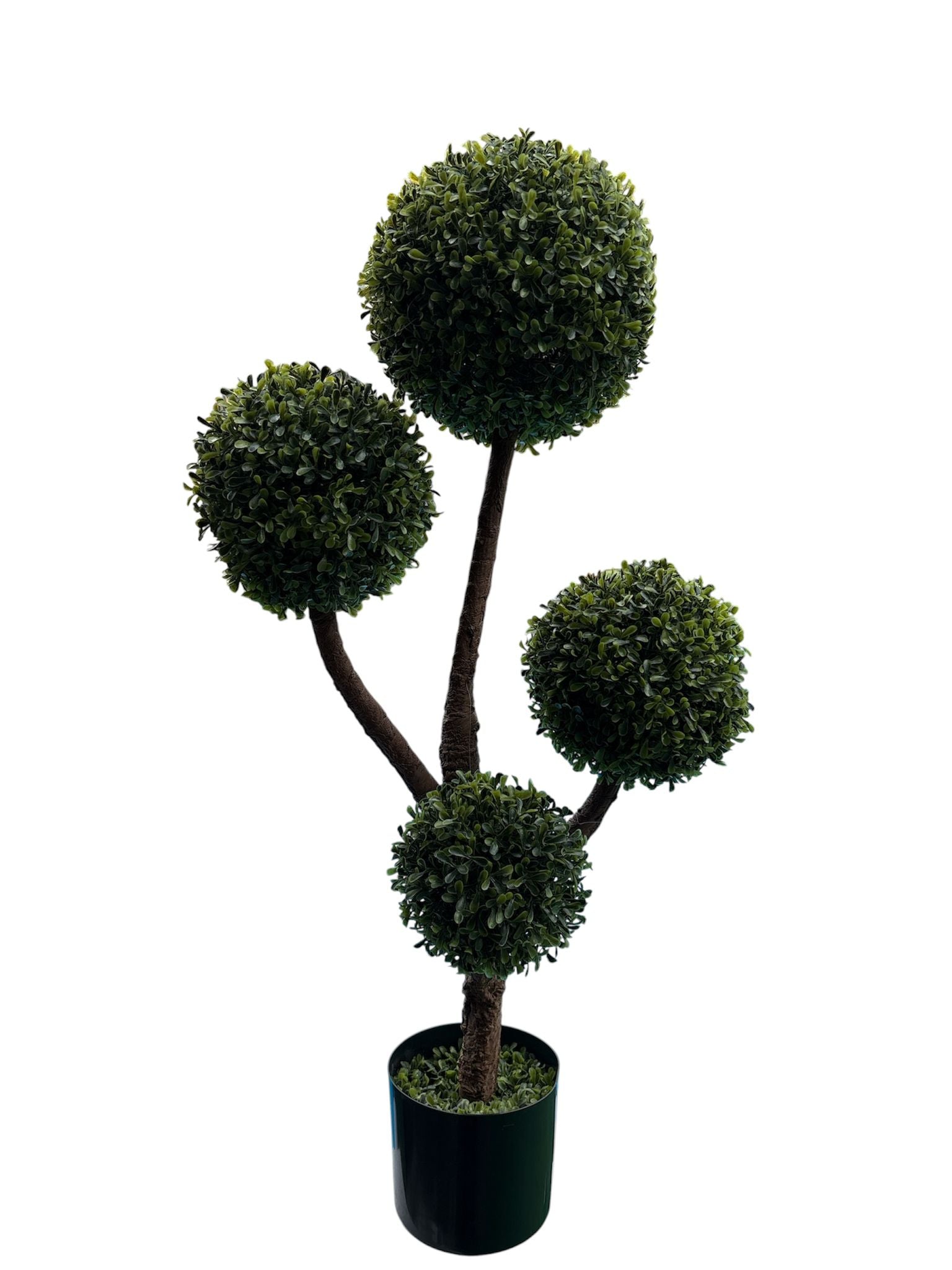 Pianta Topiaria Artificiale 4 Sfere di Bosso 90 cm