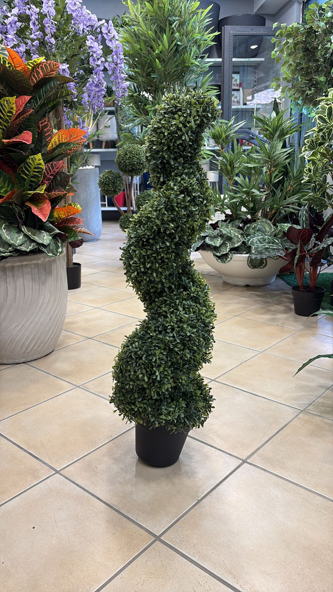 Bosso Artificiale a Spirale 90 cm — Topiaria Premium