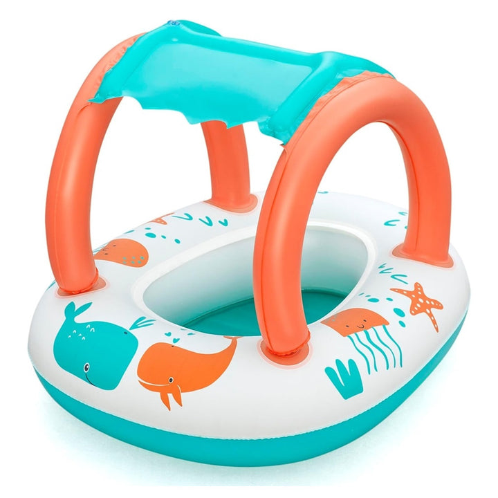 CANOTTINO GOMMONE COMFORT PLUSH PER BAMBINI TETTO PARASOLE DESIGN CREATURE MARINE 34203