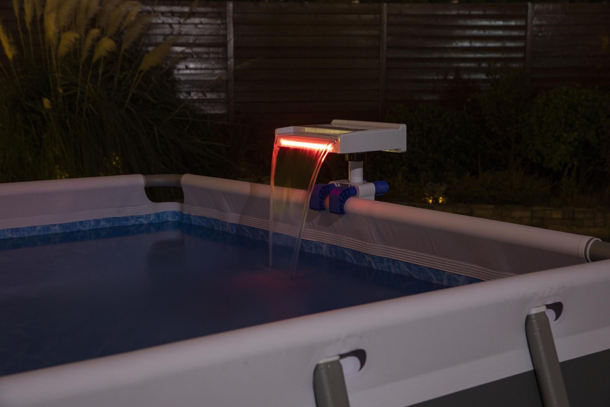 Cascata per Piscina con LED Bestway – 7 Colori, Timer e Suono Rilassante dell'Acqua