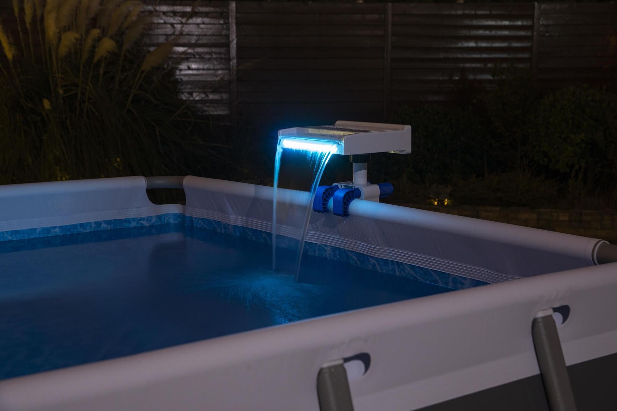 Cascata per Piscina con LED Bestway – 7 Colori, Timer e Suono Rilassante dell'Acqua