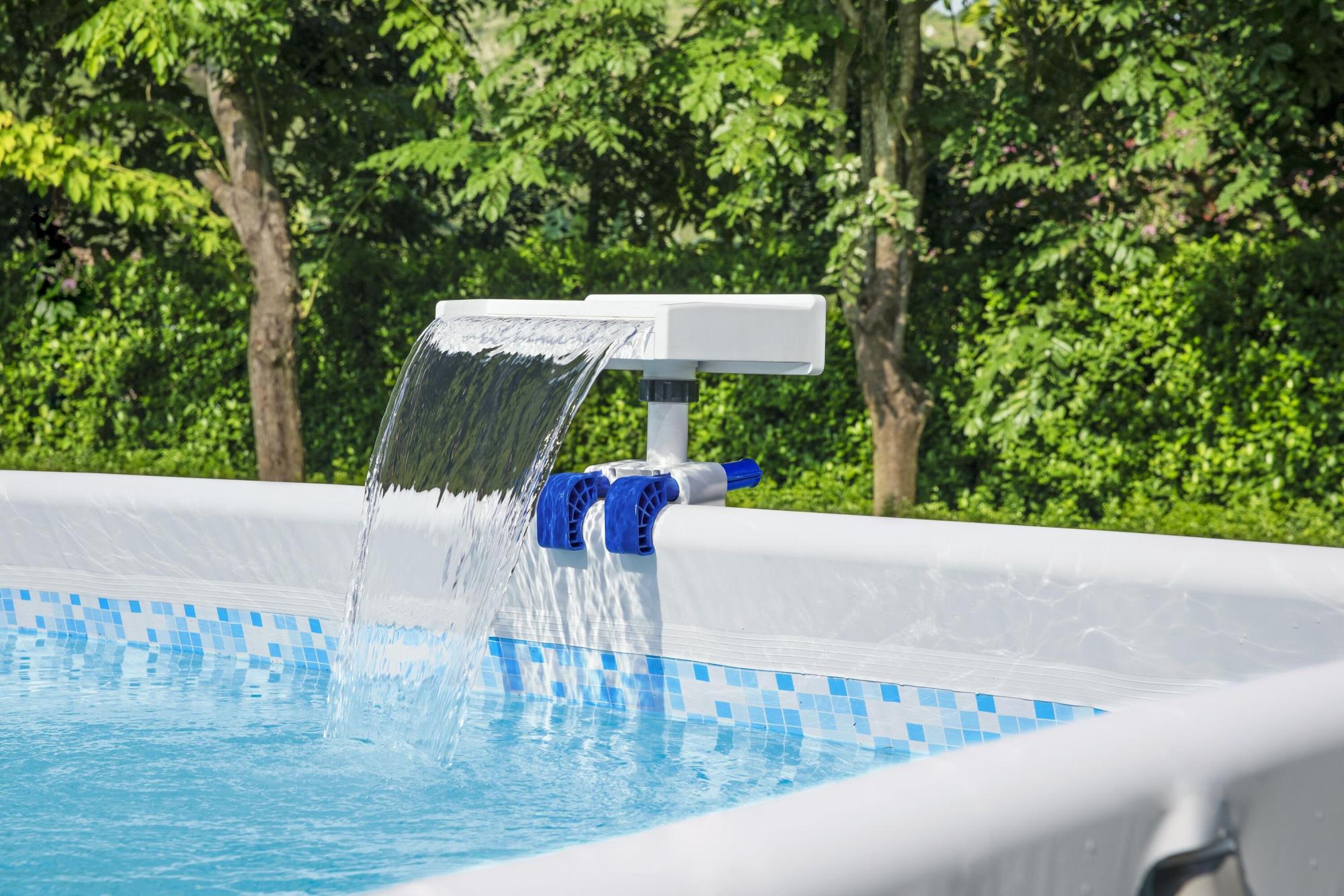 Cascata per Piscina con LED Bestway – 7 Colori, Timer e Suono Rilassante dell'Acqua