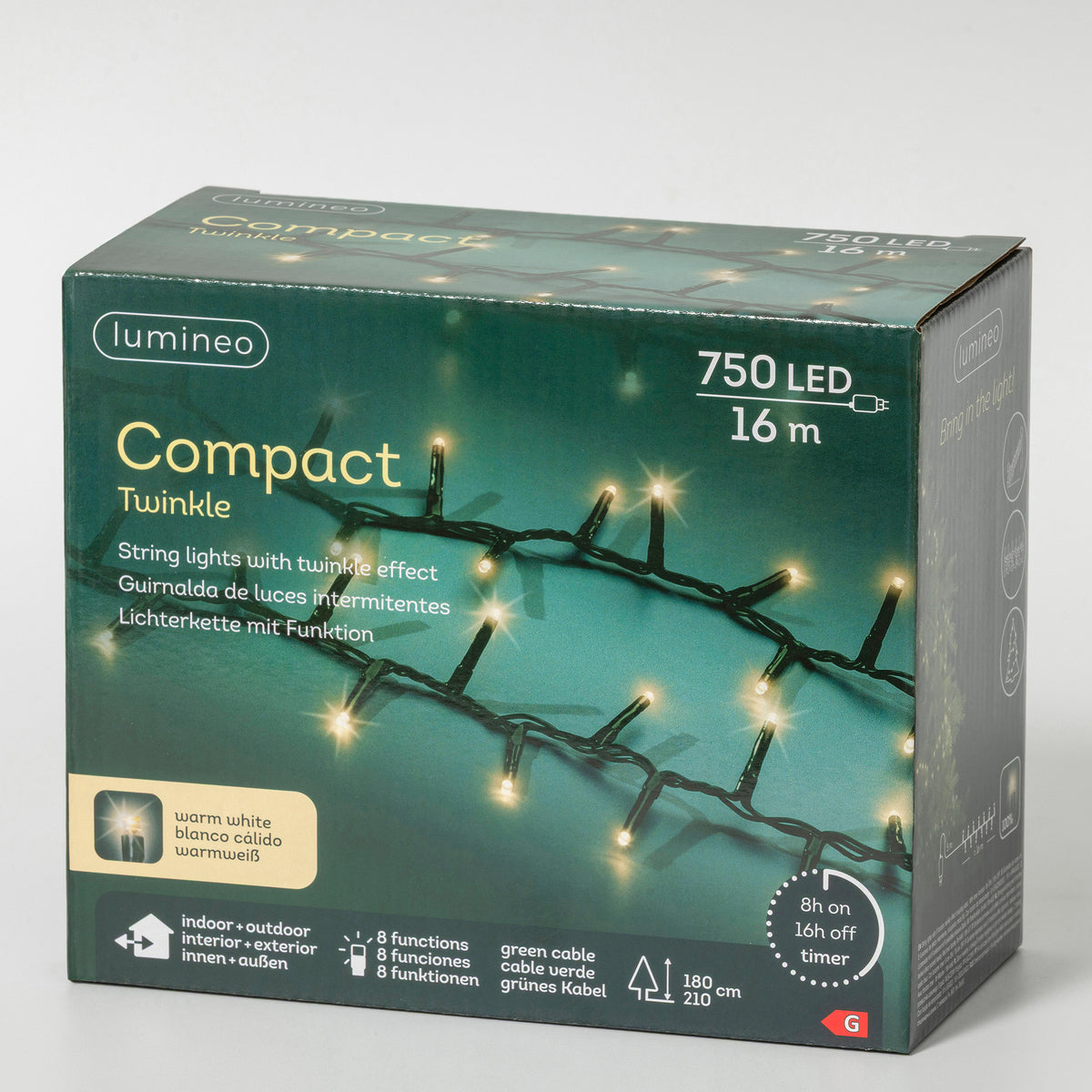 Catena LED Compact 16 m bianco caldo da esterno - immagine 2