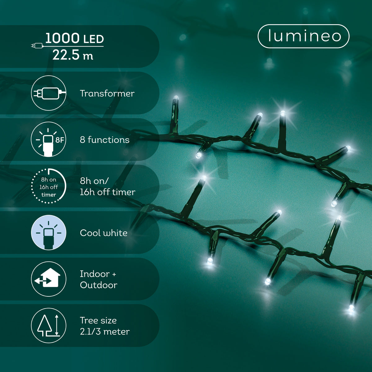 Catena LED Compact 22,5 m bianco freddo da esterno - immagine 3